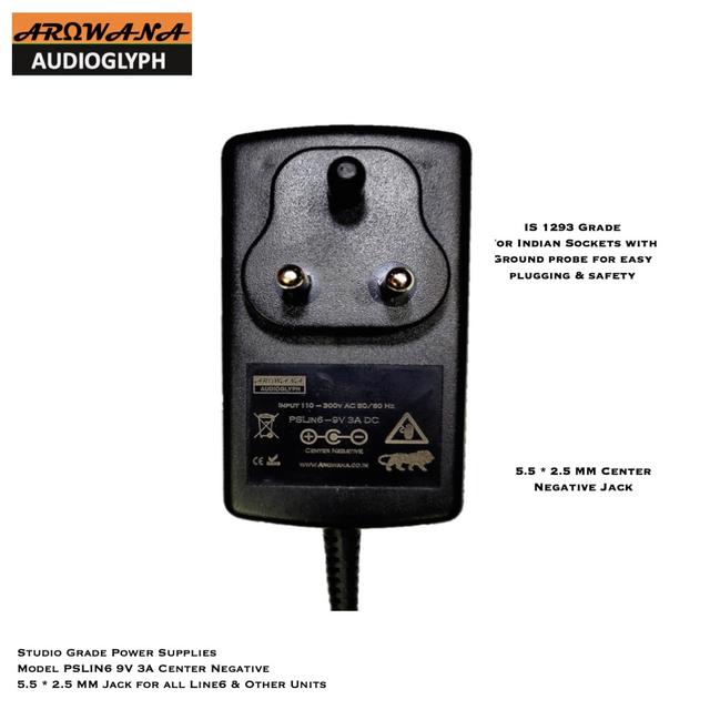 PSLIN6 9V 3A Center Negative Power Supply for Line6 Pod Go HX Stomp & HD Series 1